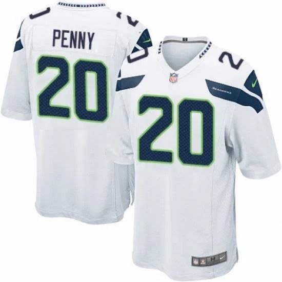 Men Seattle Seahawks #20 Rashaad Penny Nike White Game NFL Jersey